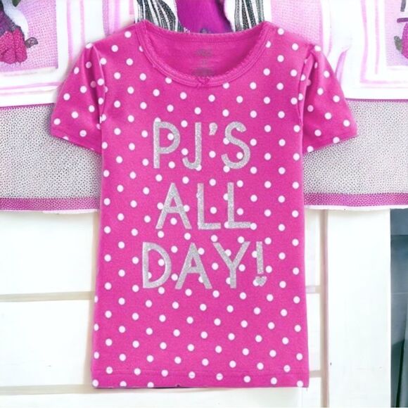 Simple Joys l Girls PJ Set l PJ’s All Day l Pink & White Polka Dotted l 5T l EUC - Picture 4 of 9